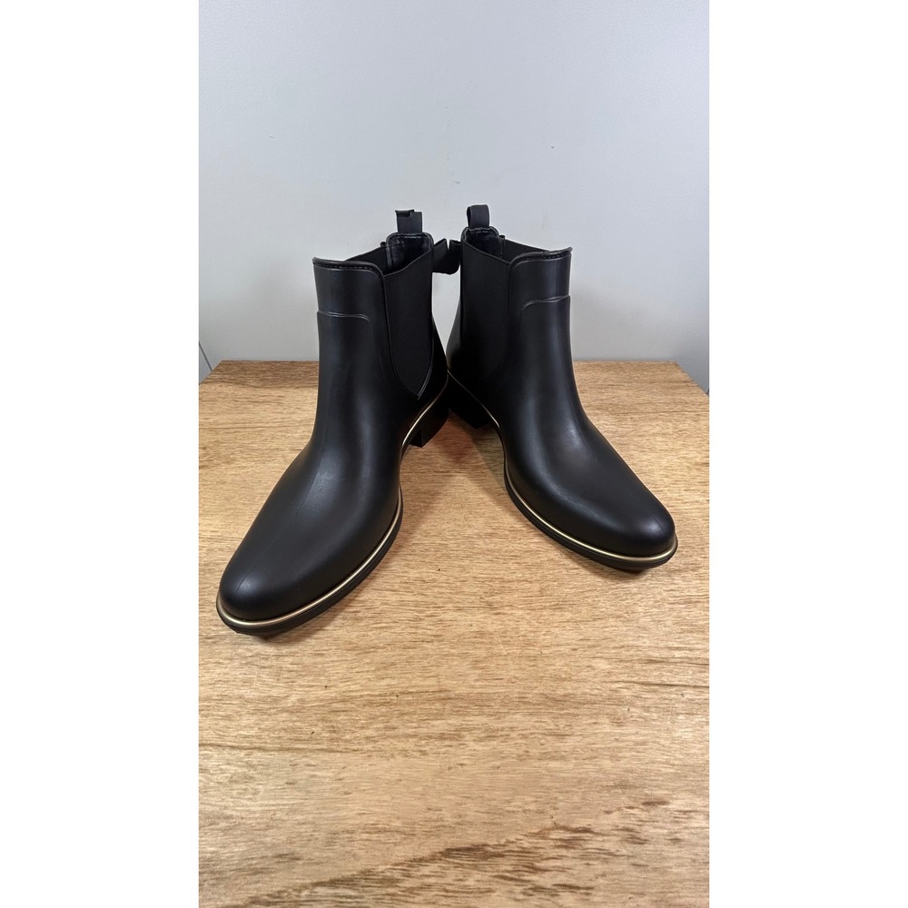 Kate Spade New York Edinburg Matte Black Bow Rain Boots Womens 10 Chelsea Boot